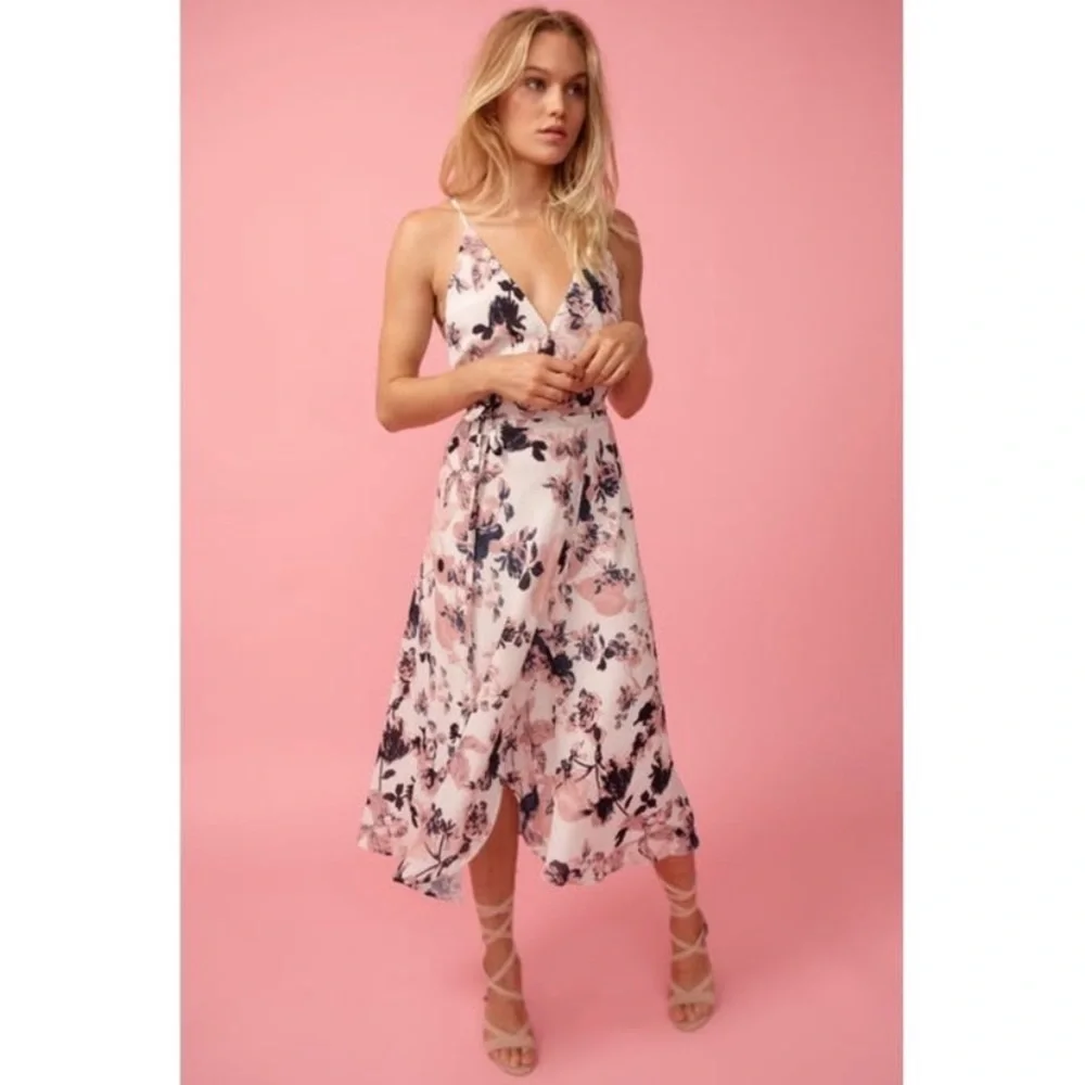 Yumi Kim Floral Midi Dress in Pink and Blue - Picture 3 of 14